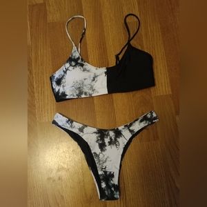 Black and marble bathing suit